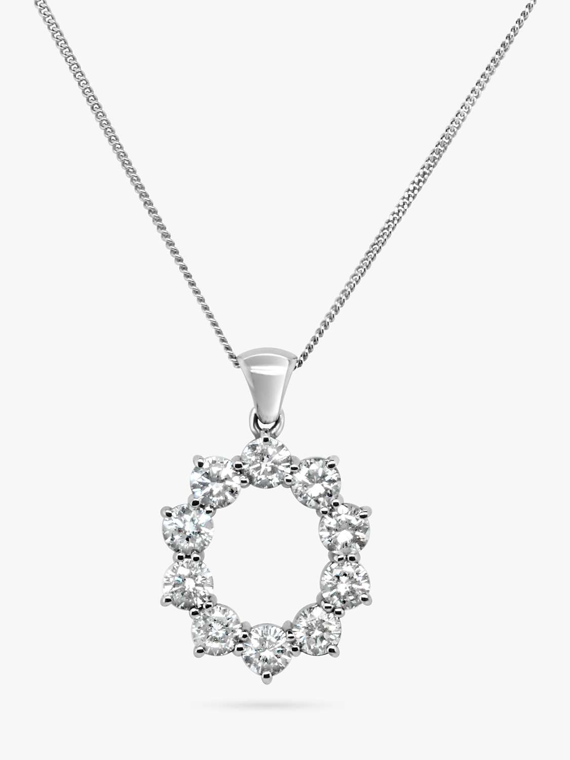 Buy Milton & Humble Jewellery Second Hand 18ct White Gold Diamond Pendant Necklace Online at johnlewis.com