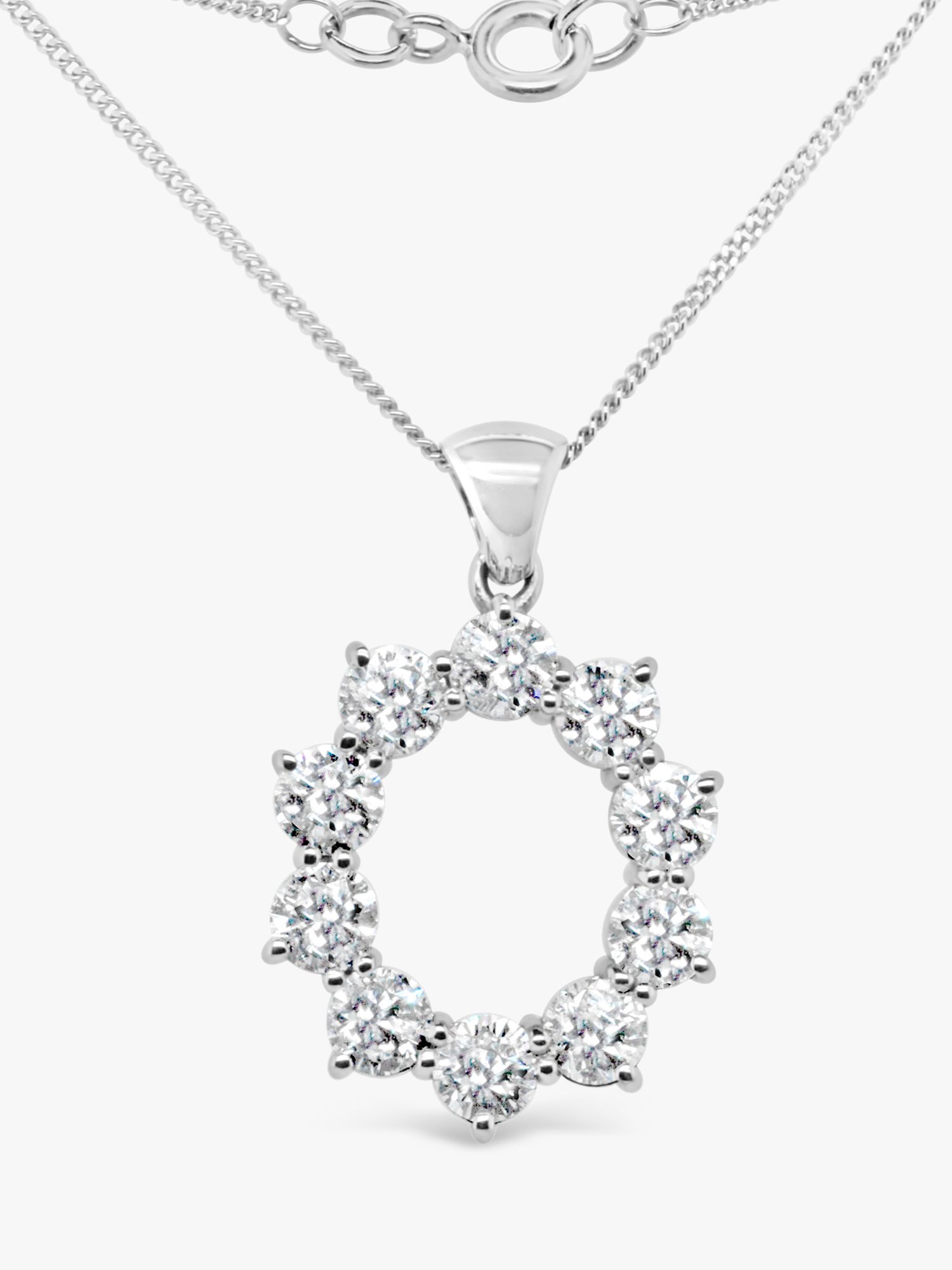 Buy Milton & Humble Jewellery Second Hand 18ct White Gold Diamond Pendant Necklace Online at johnlewis.com