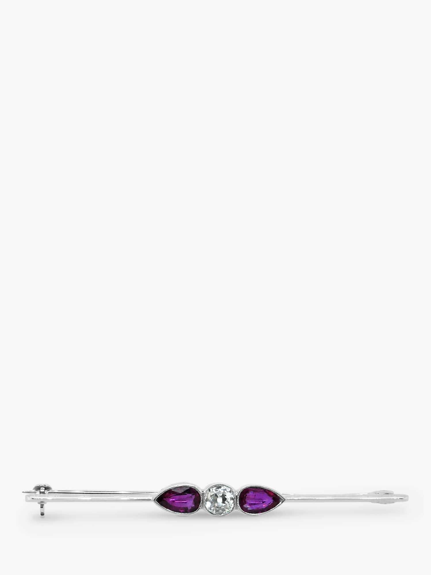 Buy Milton & Humble Jewellery Second Hand White Gold Ruby & Diamond Brooch Online at johnlewis.com