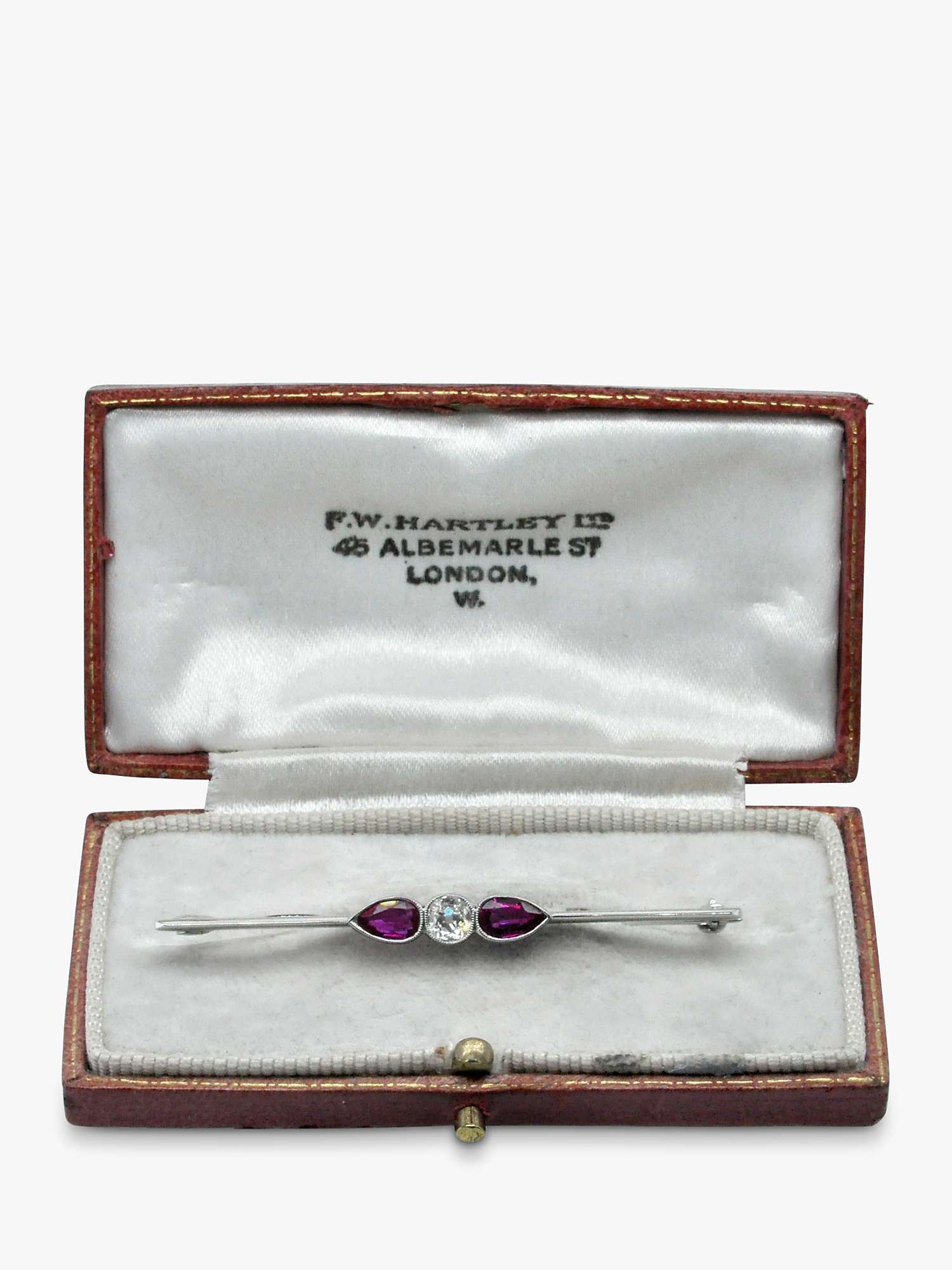 Buy Milton & Humble Jewellery Second Hand White Gold Ruby & Diamond Brooch Online at johnlewis.com