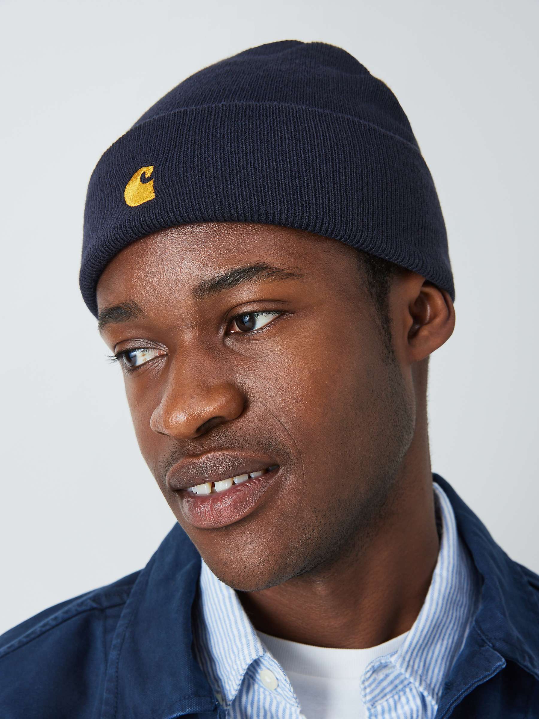 Carhartt WIP Chase Beanie, Navy at John Lewis & Partners