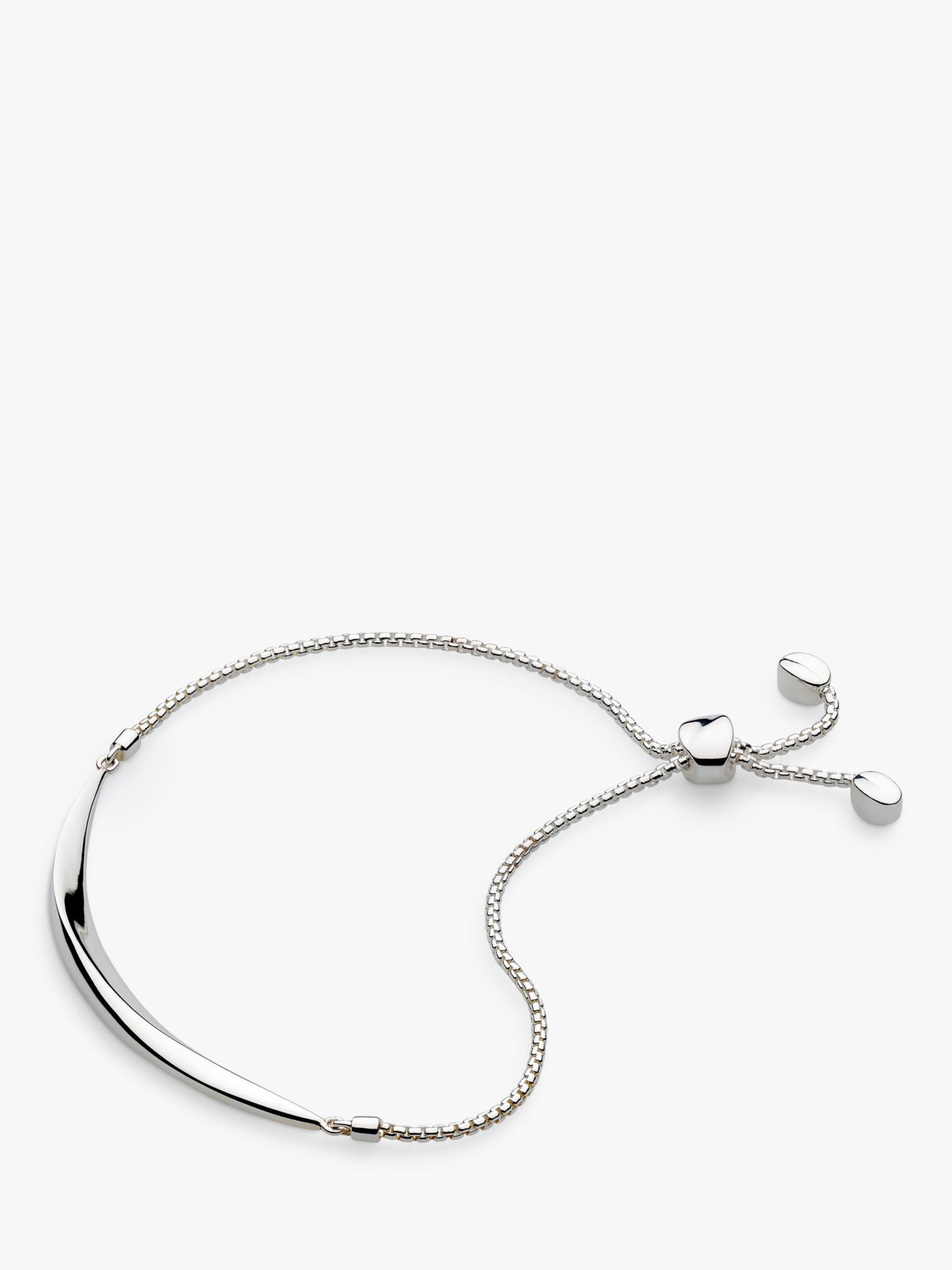 Kit Heath Bevel Curve Bar Toggle Bracelet, Silver