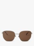 Mulberry Women's Rosie Cat's Eye Sunglasses, Gold/Brown