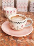 Cath Kidston Painted Table Stoneware Teacup & Saucer Set, 230ml, Multi