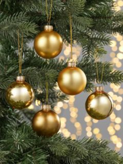 John Lewis Royal Fairytale Glass Baubles, Tub of 20, Gold