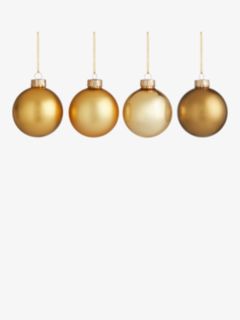 John Lewis Royal Fairytale Glass Baubles, Tub of 20, Gold