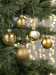 John Lewis Royal Fairytale Glass Baubles, Box of 42, Gold