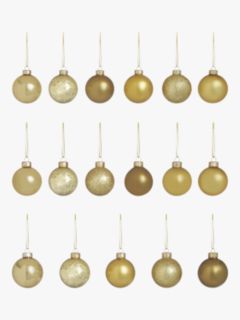 John Lewis Royal Fairytale Glass Baubles, Box of 42, Gold