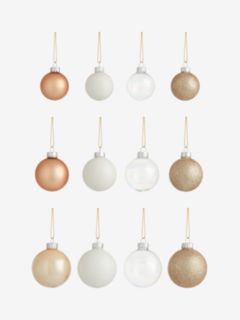 John Lewis Winter Fairytale Glass Baubles, Box of 42, Champagne