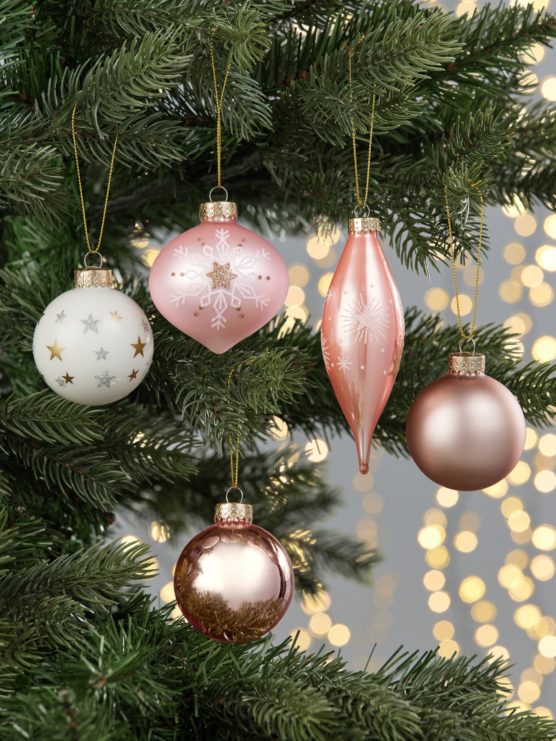 Pink Christmas Tree Decorations & Baubles