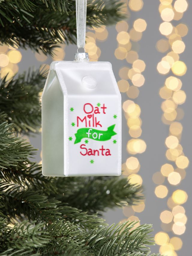 John Lewis Rainbow Time Capsule 'Oat Milk for Santa' Christmas Tree Bauble