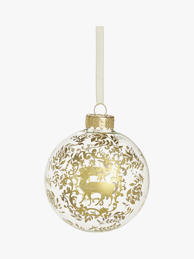 John Lewis Winter Fairytale Stag Bauble, Gold