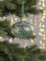 John Lewis Christmas Cottage Holly Berry Onion Bauble, Multi