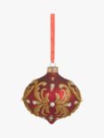 John Lewis Royal Fairytale Damask Onion Bauble, Red