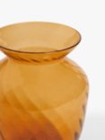 John Lewis Wave Glass Vase, H22cm, Amber