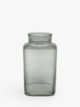 John Lewis Tinted Glass Square Bottle Vase, H24cm, Clear
