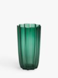 John Lewis Ripple Glass Vase, H23cm, Green