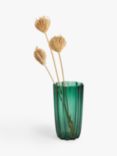 John Lewis Ripple Glass Vase, H23cm, Green