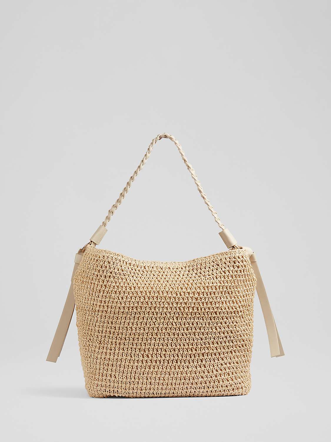 Buy L.K.Bennett Isabella Raffia Bag, Natural/White Online at johnlewis.com