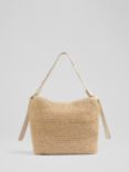 L.K.Bennett Isabella Raffia Bag, Natural/White