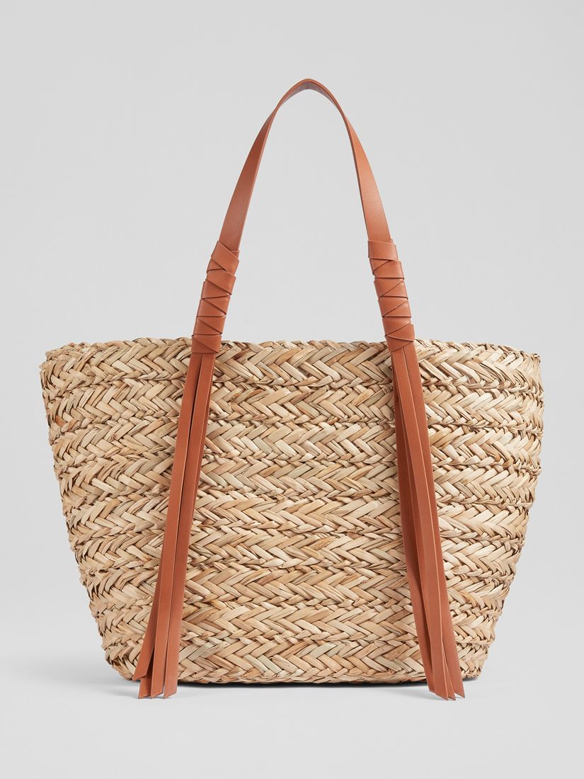Buy L.K.Bennett Violetta Tassel Straw Tote Bag Online at johnlewis.com