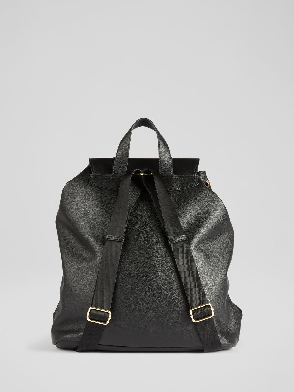 L.K.Bennett Billie Leather Backpack, Black at John Lewis & Partners