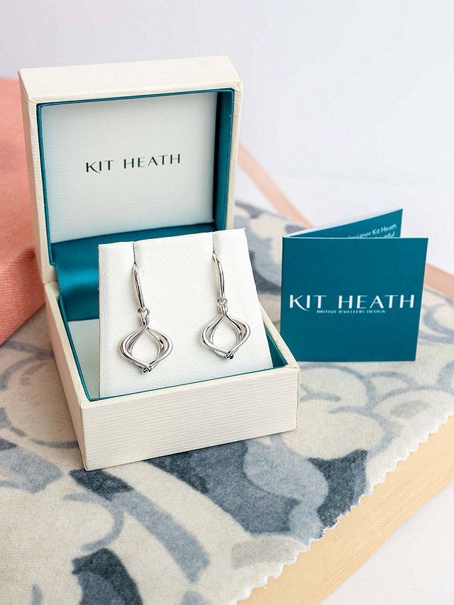 Kit Heath Entwine Alicia Petite Drop Earrings, Silver