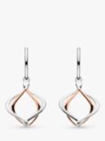 Kit Heath Entwine Alicia Petite Drop Earrings, Silver/Rose Gold