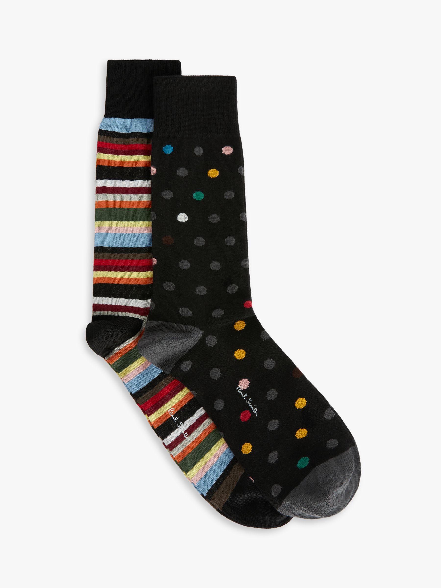 Paul Smith Exclusive Stripe/Spot Socks, Pack of 2, Multi, One Size