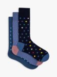 Paul Smith Polka Dot Socks, Pack of 3, One Size, Blue Multi