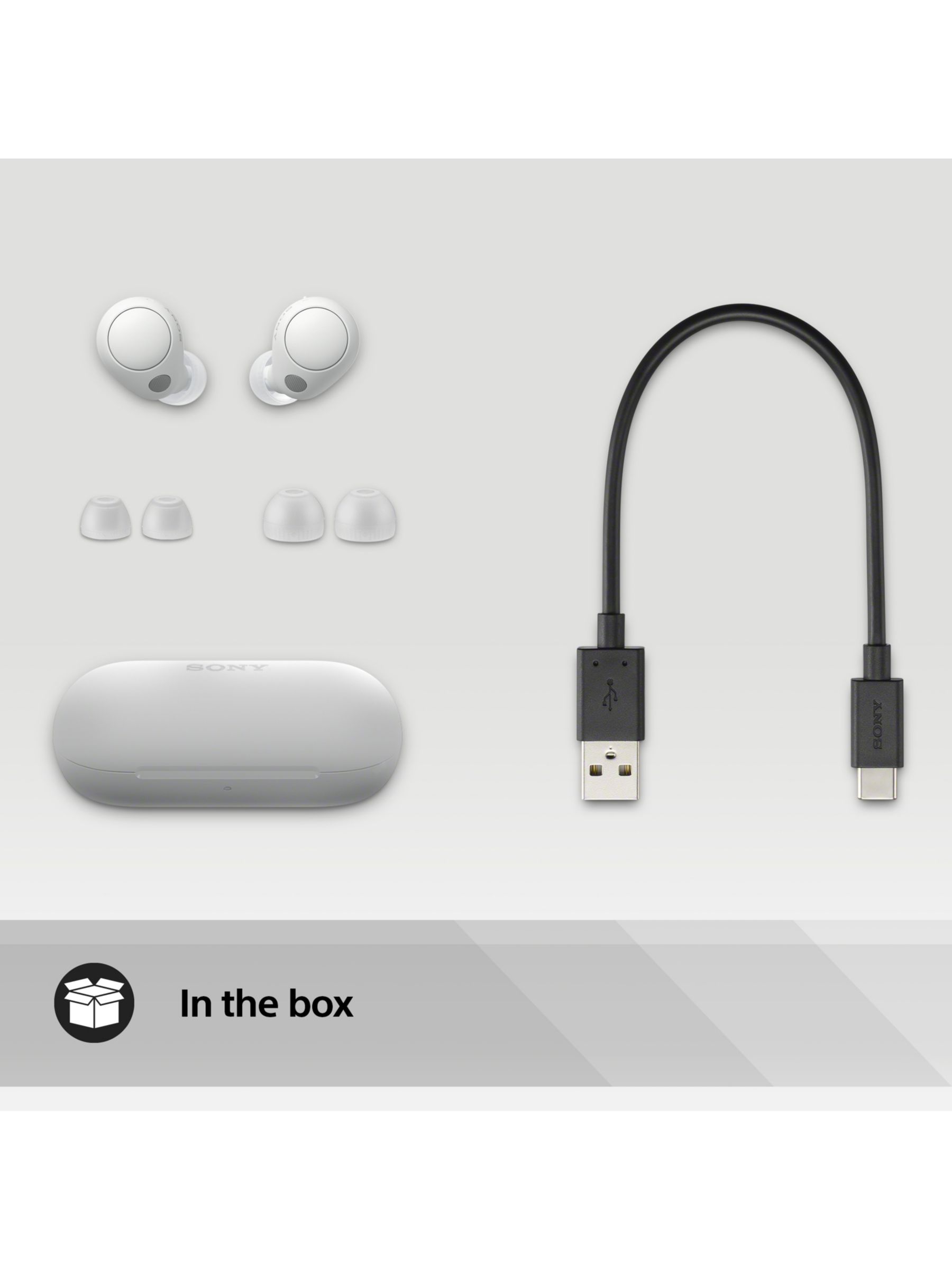 Sony WF-C700N Noise Cancelling True Wireless Bluetooth In-Ear Headphones  with Mic/Remote, White