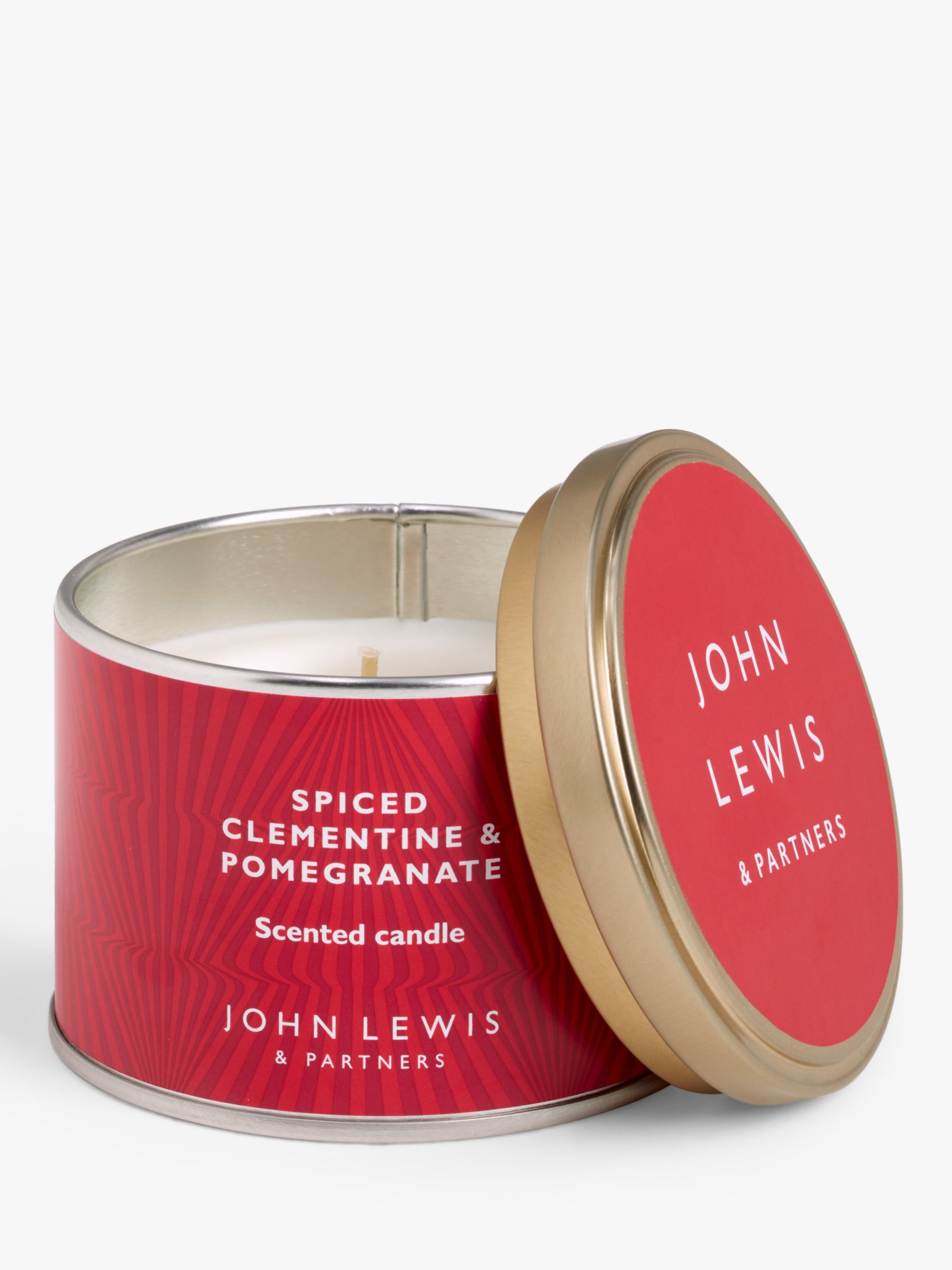 John Lewis Spiced Clementine & Pomegranate Scented Candle Tin, 147g