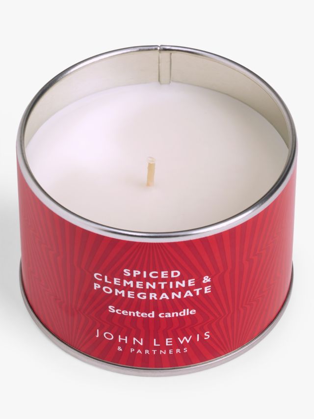 John Lewis Spiced Clementine & Pomegranate Scented Candle Tin, 147g