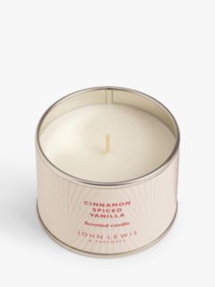 John Lewis Cinnamon Spiced Vanilla Scented Candle Tin, 147g