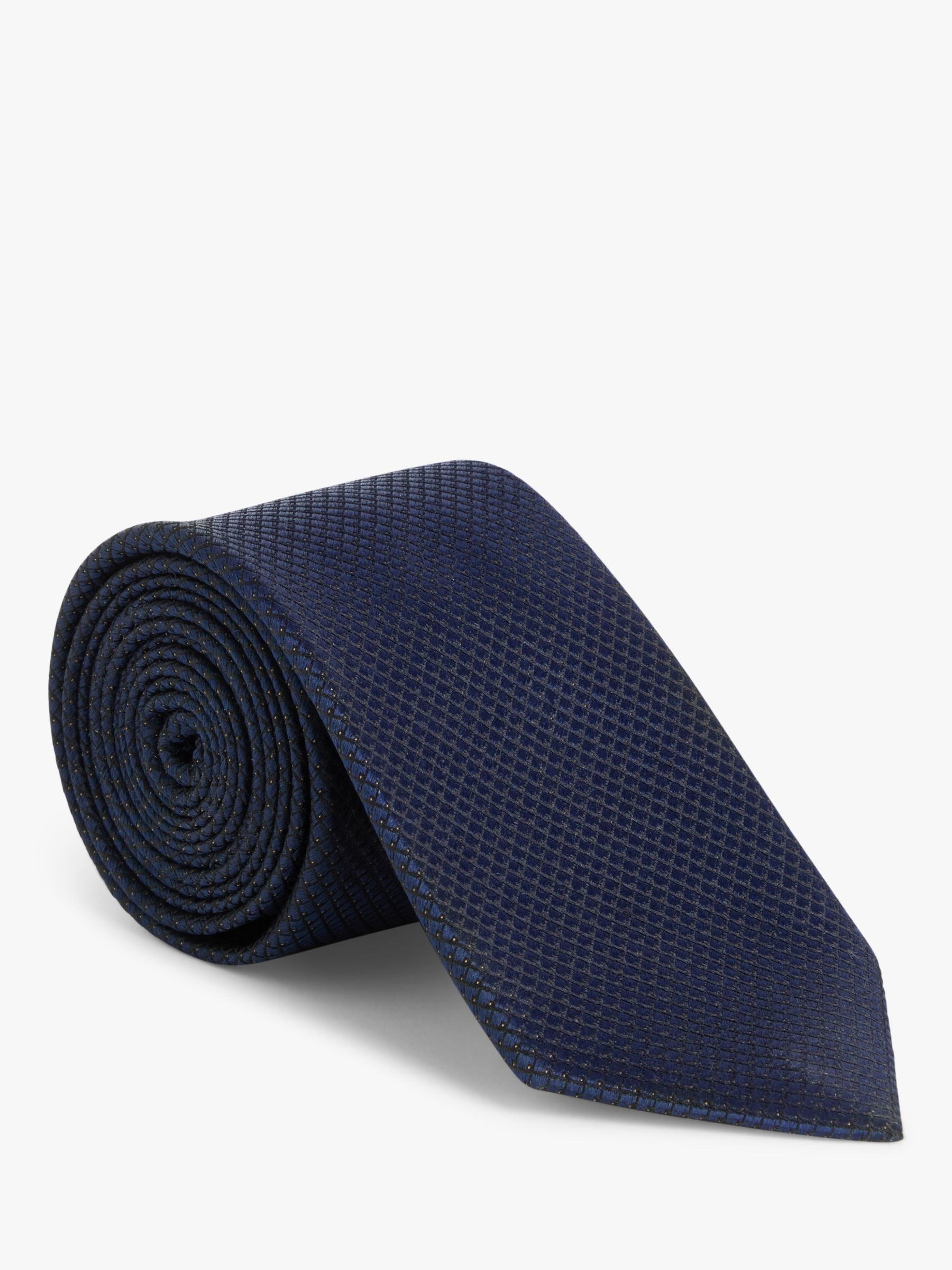 John Lewis Silk Textured Tie, Navy
