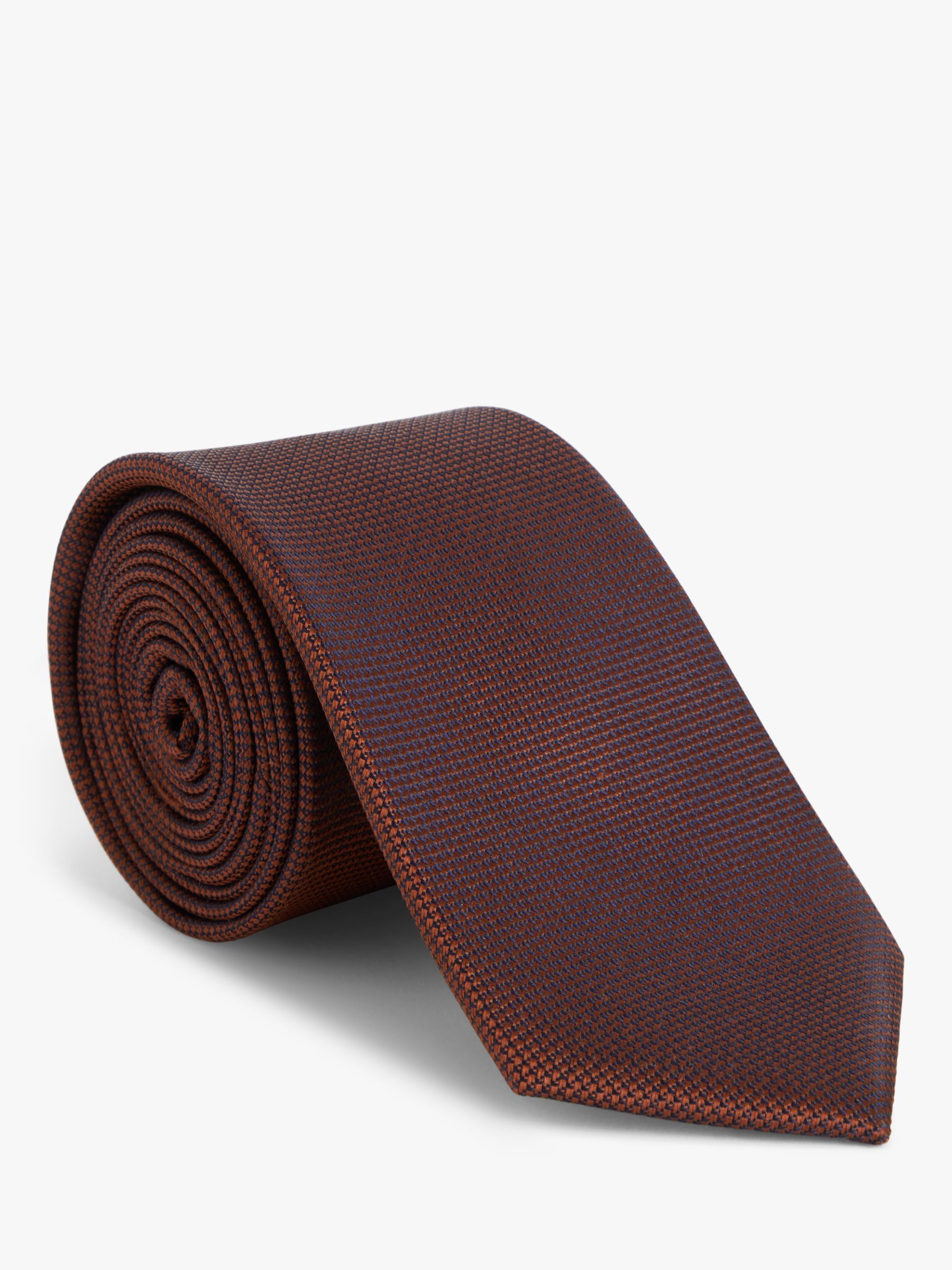 John Lewis Silk Plain Tie, Orange