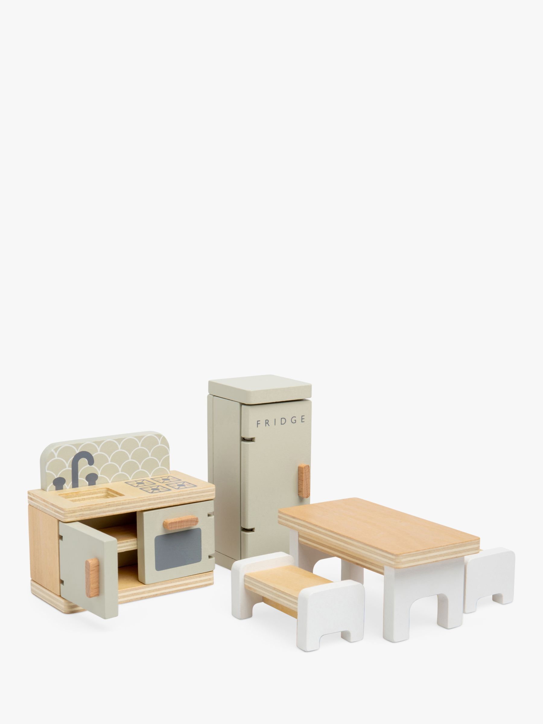 John Lewis Odney Wooden Doll's House Kitchen Furniture Set