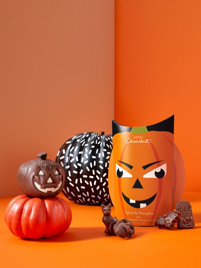 Hotel Chocolat Halloween Carvin the Pumpkin Boo Milk Chocolates, Box of 16, 283g