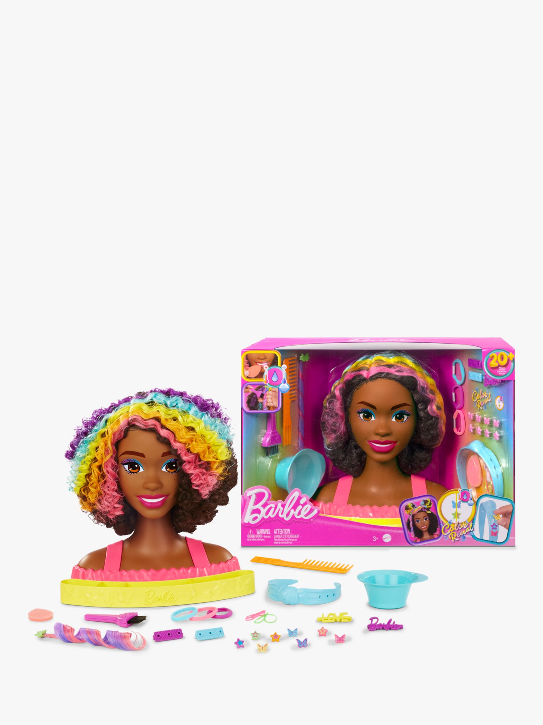Barbie Deluxe Curly Brown Neon Rainbow