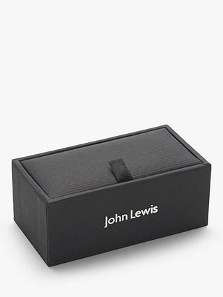 John Lewis Vintage Carbon Fibre Round Cufflinks, Grey
