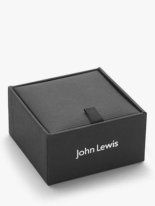 John Lewis Textured Square Cufflinks & Tie Bar Gift Set, Gunmetal