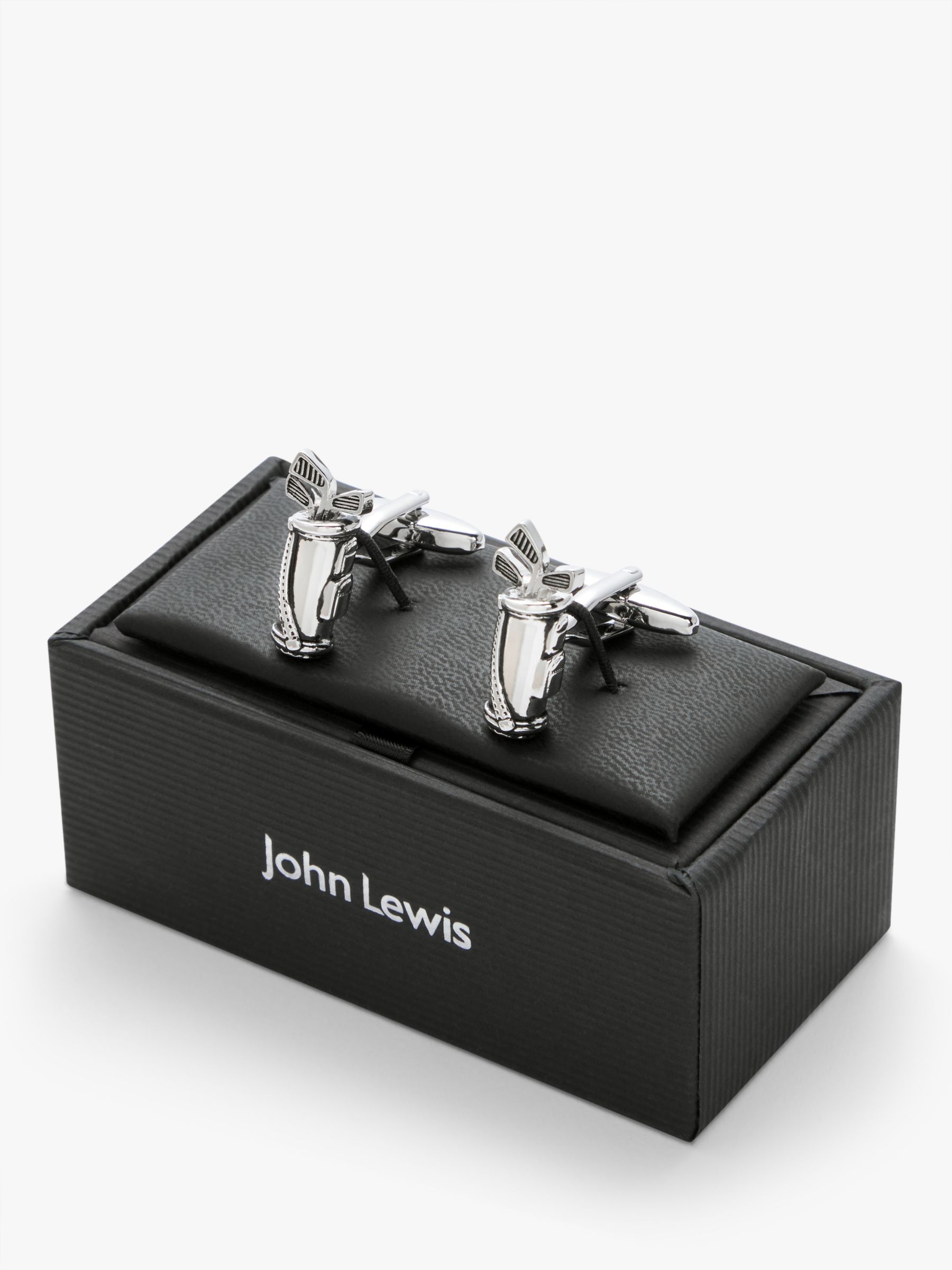 John Lewis Golf Bag Cufflinks, Silver