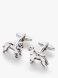 John Lewis Spaniel Dog Cufflinks, Silver