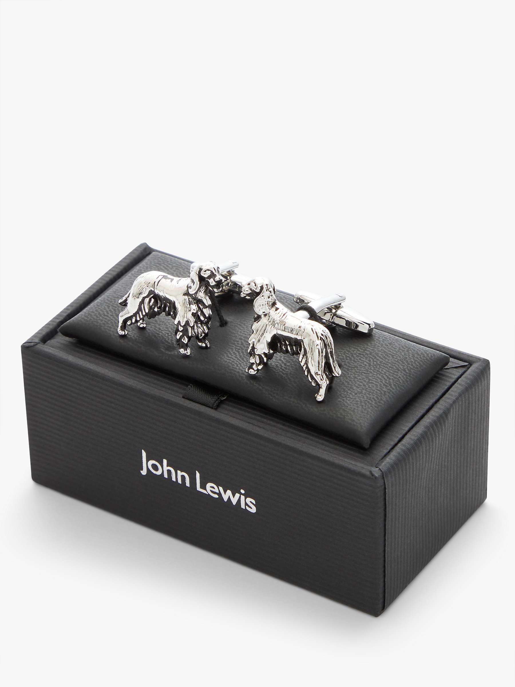 Buy John Lewis Spaniel Dog Cufflinks, Silver Online at johnlewis.com
