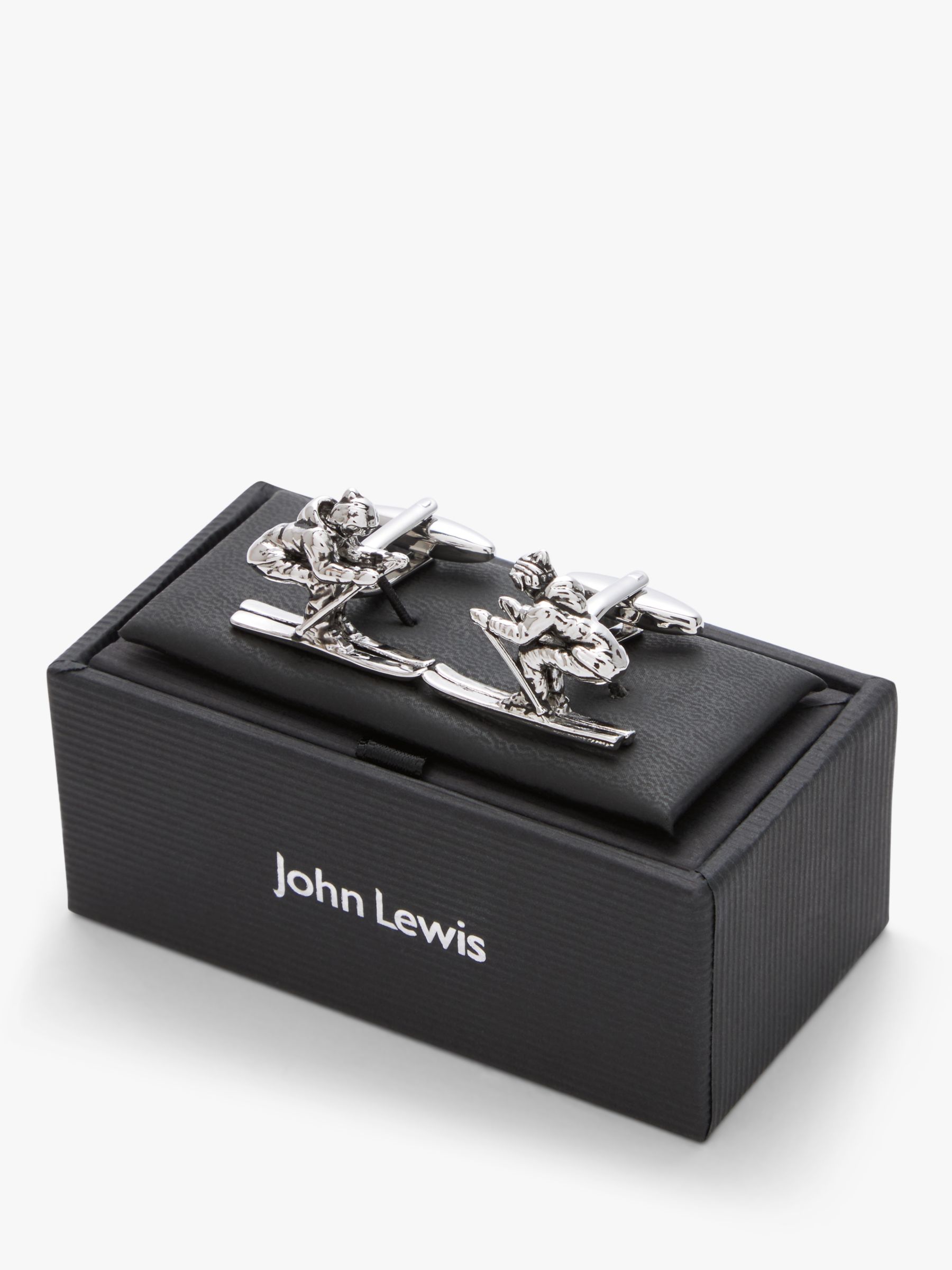 John Lewis Skier Cufflinks, Silver