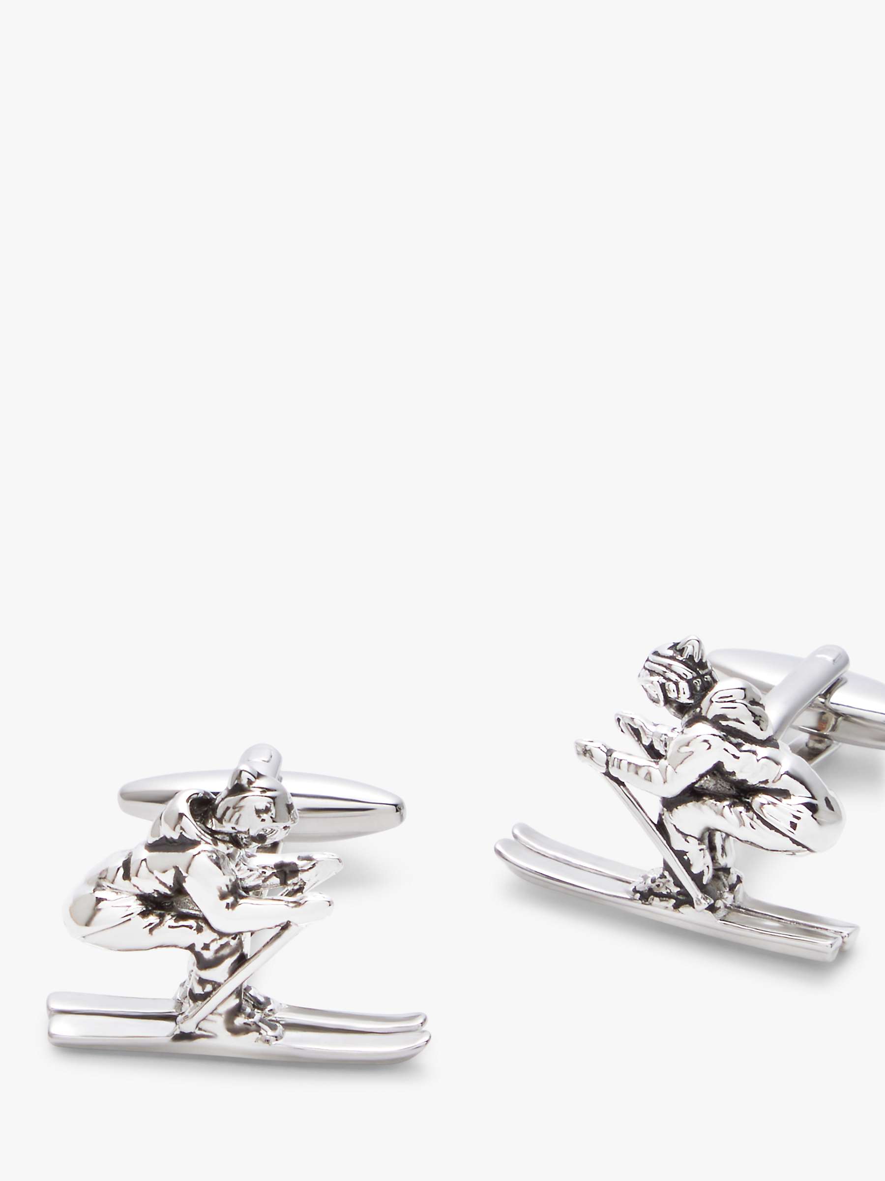 Buy John Lewis Skier Cufflinks, Silver Online at johnlewis.com