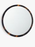 John Lewis Tortoiseshell-Effect Round Wall Mirror, 60cm, Brown