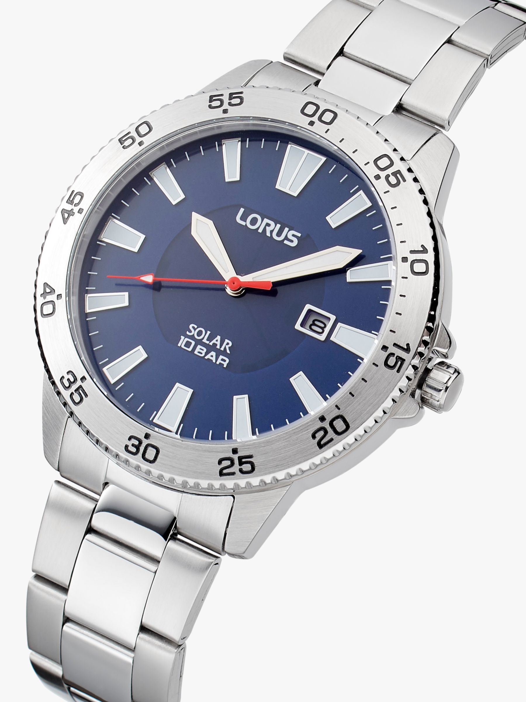 at Strap Lorus Bracelet Silver Lewis Men\'s RX341AX9 Watch, Partners John Solar &