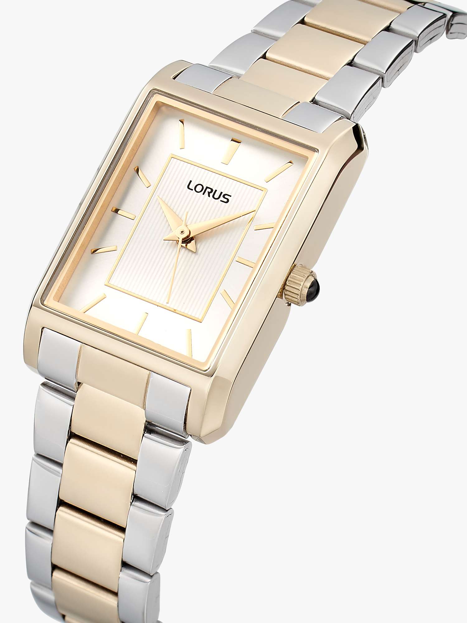 Buy Lorus RG286VX9 Women's Rectangular Dial Bracelet Strap Watch, Gold/Silver Online at johnlewis.com