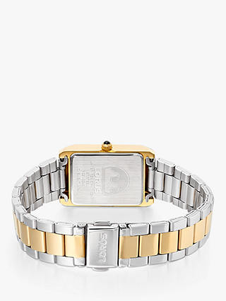 Lorus RG286VX9 Women's Rectangular Dial Bracelet Strap Watch, Gold/Silver